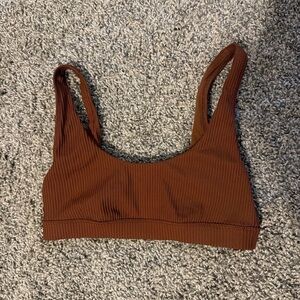 PacSun Brown Ribbed Bikini Top